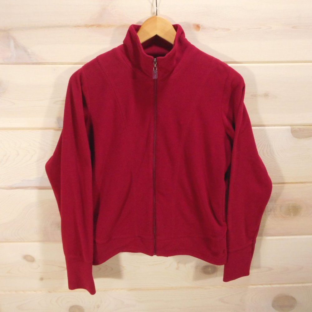 Royal Robbins Women's Sz M Red Fleece Sweatshirt Full Zip Outdoor